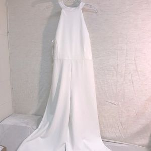 She+Sky white halter jumpsuit, size L.